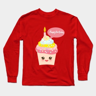 Happy Birthday Cupcake Long Sleeve T-Shirt